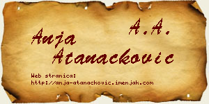 Anja Atanacković vizit kartica